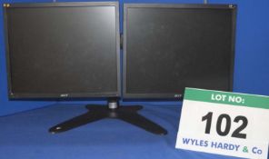 2: ACER 19" Flat Panel Displays on an Adjustable Twin Monitor Stand