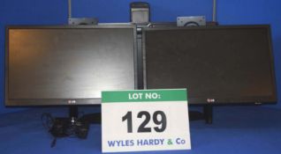 2: LG 22" Wide/Flat Screen Displays with an Adjustable Twin Monitor Stand (No Fixing Screws for