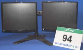 2: HANNS G 19" Flat Panel Displays on an Adjustable Twin Monitor Stand