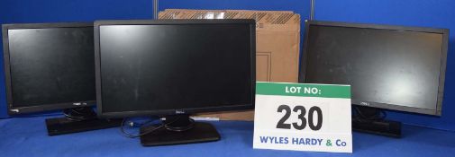 A DELL 22" Wide/Flat Screen Display, 2:DELL 20" Wide/Flat Screen Displays & A DELL19" Wide/Flat