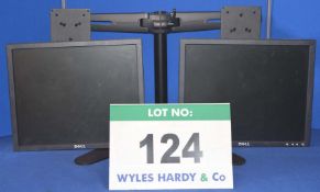 2: DELL 17" Flat Screen Displays with an Adjustable Twin Monitor Stand (No Fixing Screws for Monitor