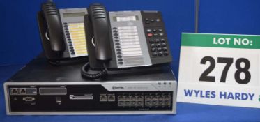 MITEL 3300 CXI Telephone System CPU with 2: MITEL 5312 IP Phones, 14: MITEL 5212 IP Phones & 11: