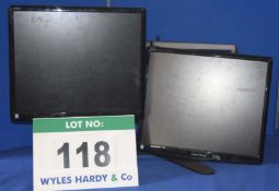 2: HANNS G 19" Flat Panel Displays on an Adjustable Twin Monitor Stand (No Fixing Screws for Monitor