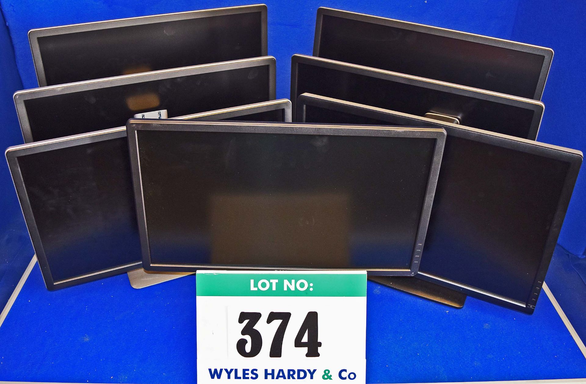 6: DELL 24" Wide/Flat Screen Displays on Swivelling & Rotating Rise & Fall Stands & 1: DELL 24"