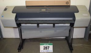 HEWLETT PACKARD DesignJet T610 Colour Inkjet Wide Format Plans Printer on Castor Mounted Stand &