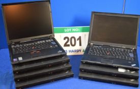 6: LENOVO ThinkPad T400 Laptop Personal Computers each with Fitted with DVD/CDRW Drive, Biometric