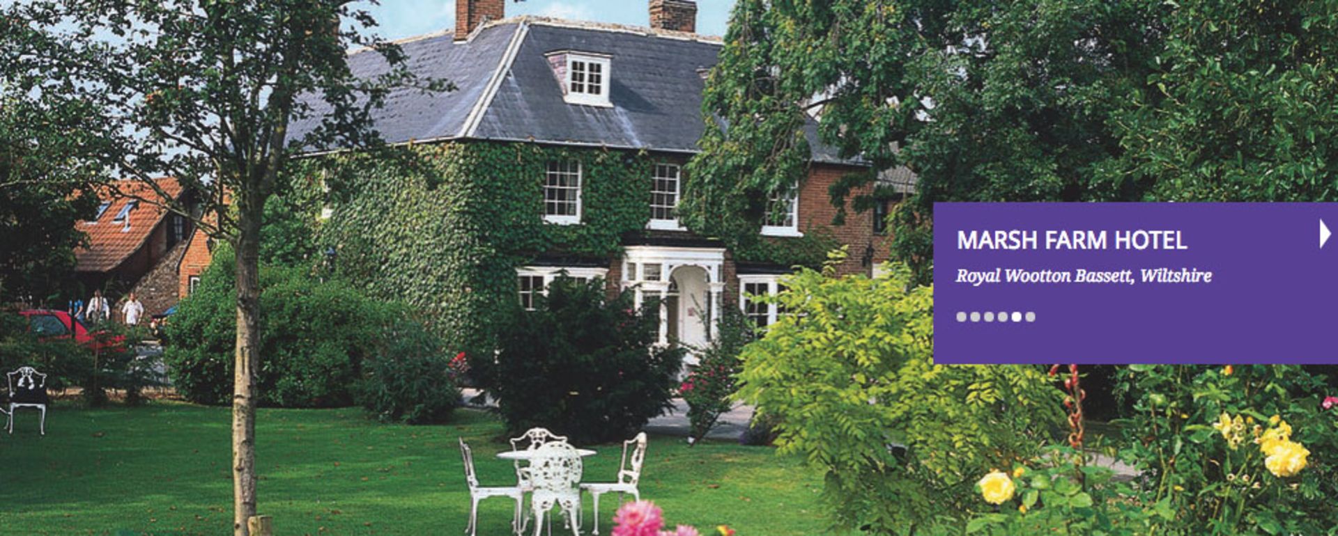 Dinner + one night's bed and breakfast for 2 people at the Marsh Farm Hotel Wootton Basset. See