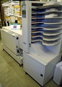 A DOCUBIND PLOCKMATIC Booklet Maker with One PLOCKMATIC 100 8-Tray Vertical Collator, One PLOCKMATIC