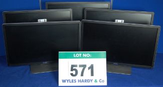 Five DELL P2214+1B 22 Inch Wide Screen LCD Monitors