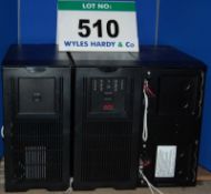 An APC SmartUPS 3000XL Free Standing 8-Way Uninterruptible Power Supply with Two additional