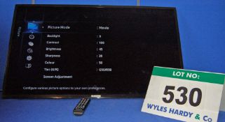 A SAMSUNG 40 inch Wide/Flat Screen Television with fitted Wall Bracket & Hand Held Remote Control (