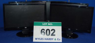 Five HEWLETT PACKARD 20 inch Wide/Flat Screen HD Displays