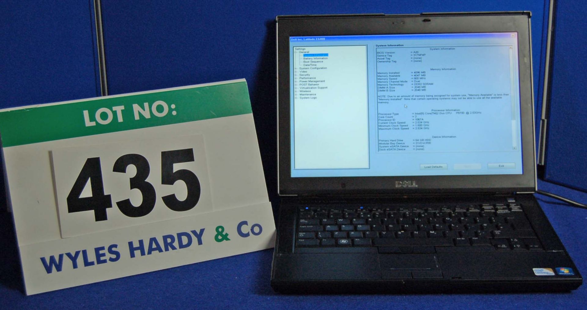 A DELL Latitude 6400 INTEL Core 2 Duo 2.5Ghz Laptop Personal Computer with 64.0GB Hard Disc Drive,