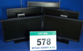 Five DELL P2010Ht 20 inch Wide/Flat Screen HD Displays with DTi, HDMI & USB Connections on
