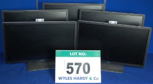 Five DELL P2214+1B 22 Inch Wide Screen LCD Monitors