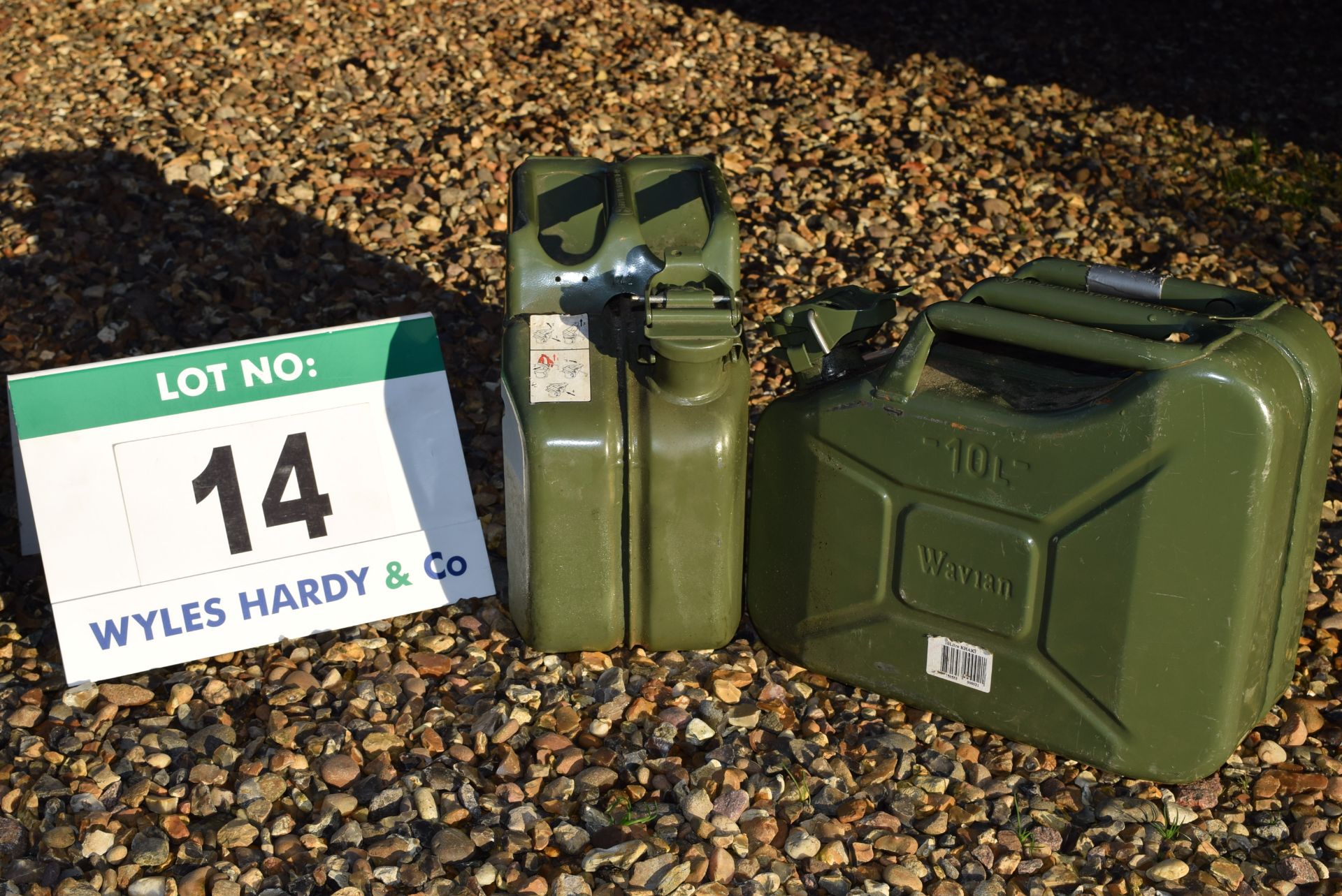 Two WAVIAN 10-Litre capacity Jerry Cans