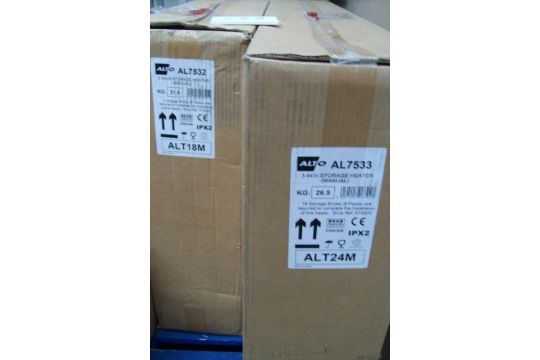 1 x Alto AL7532 2.55kW Storage Heater and 1 x Alto AL7533 3.4kW Storage