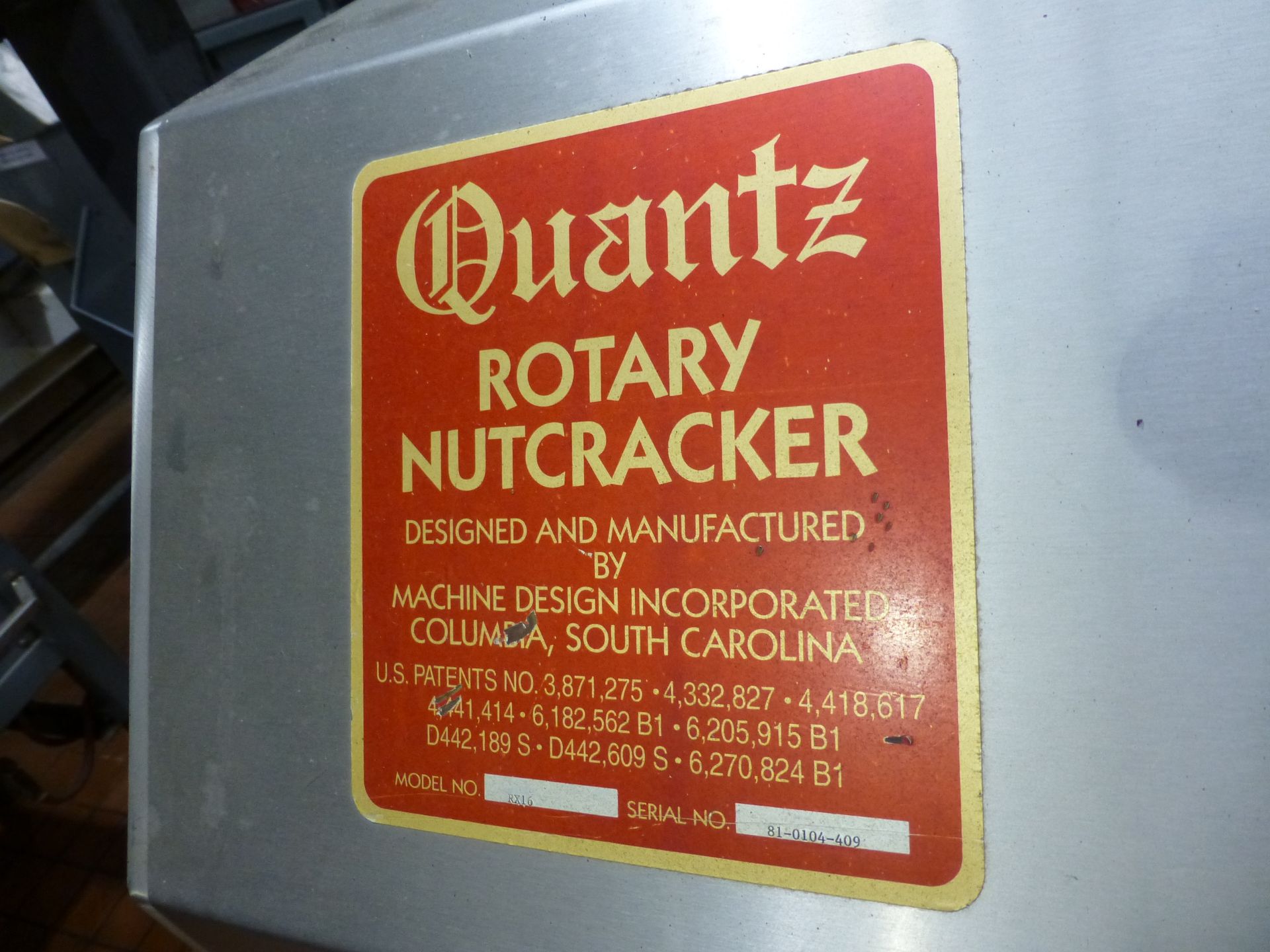 Quantz Rotary Nut Cracker|Model No. RX16; Cat No. F72115B7G; S/N: 81-0104-409; Note from Seller:; - Image 13 of 16