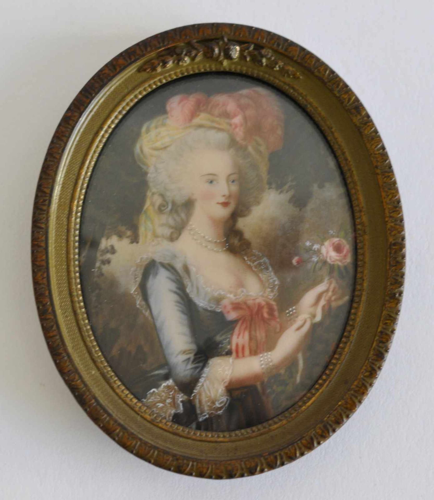 MINIATUR, frühes 20.Jh., 3/4 Portrait von Marie Antoinette, nach Marie Louise Vigée Lebrun,