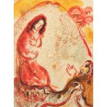 CHAGALL, Marc, "Rahel entwendet die Götzen", Original-Farblithografie, 35,5 x 26,5, aus: Verve 37/