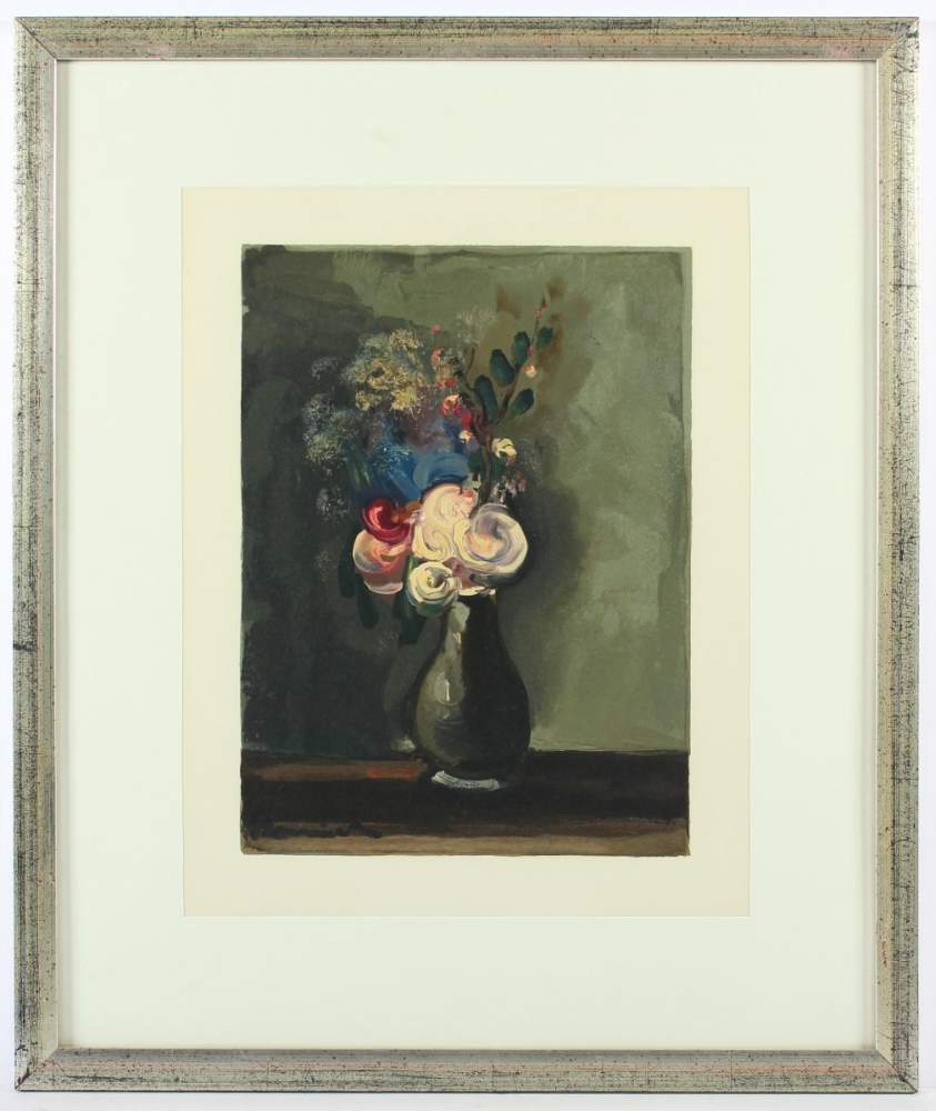 VLAMINCK, Maurice, "Les roses pompon", Farbholzstich, 37 x 26, Les heures claires, um 1960, - Image 2 of 2