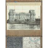 CHRISTO, Javacheff, "Reichstag", Siebdruck, 28 x 21, R.