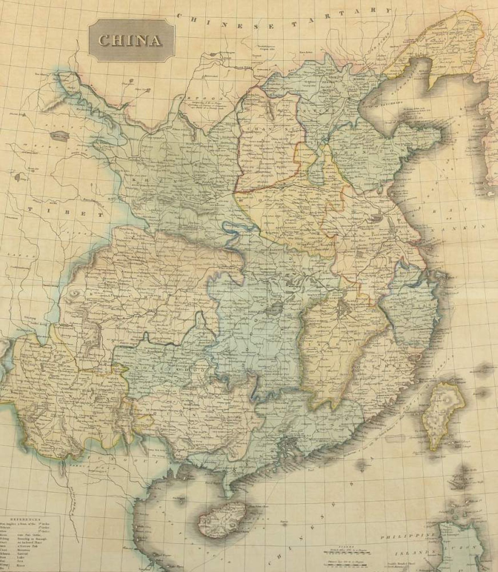 CHINA, kolorierter Stahlstich, 57 x 50, Thomson's New General Atlas, 19.Jh., R.