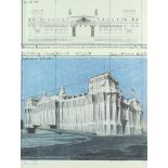 CHRISTO, "Wrapped Reichstag", Farboffset, 74 x 58, handsigniert, beigegeben zwei weitere Offsets,