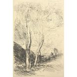 COROT, Camille, "Le Dôme florentin", Radierung auf Bütten. 24 x 16, verso bez. 3e etat, Auflage