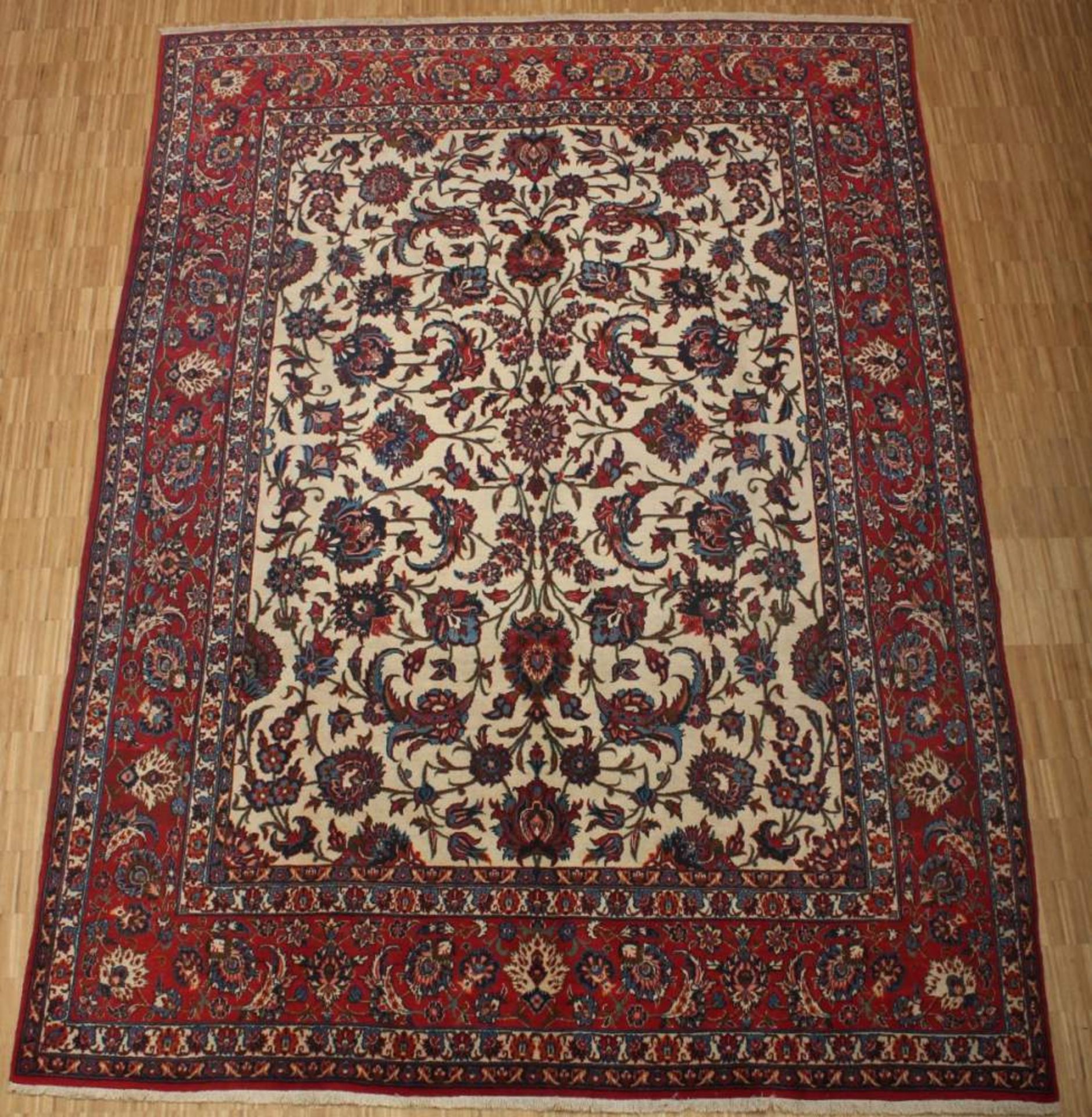 KLEINER TEPPICH ISFAHAN, feine Knüpfung, 346 x 247, Zustand B