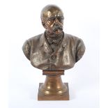 BACH, Hermann (*1842), "Portrait Fürst Bismarck", Bronze, H 38, seitlich signiert und datiert 1884