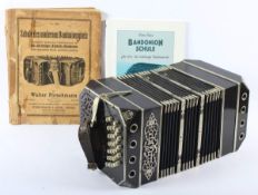 BANDONEON, Balg und Tontastatur in gutem Zustand, Hersteller Ela, für Hohner, 1920er Jahre,