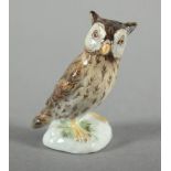 MINIATURFIGUR EULE, polychrom bemalt, H 4,5, Modellnr. 18, MEISSEN, 1860-1924