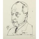 JANSSEN, Horst, "Gottfried Benn", Offset-Lithografie, 39 x 29, 1974, handsigniert, R.