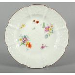 TELLER, Vergissmeinnicht-Reliefdekor, polychrom gemalter Blumendekor, Dm 24,7, MEISSEN, um 1760