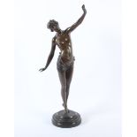 DEUTSCH, um 1900, Bronzefigur, "Tänzerin", H 52