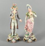 ZWEI FIGUREN, Keramik, farbig staffiert 34,5, minimalst best., FRANKREICH, um 1870