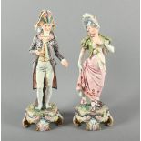 ZWEI FIGUREN, Keramik, farbig staffiert 34,5, minimalst best., FRANKREICH, um 1870