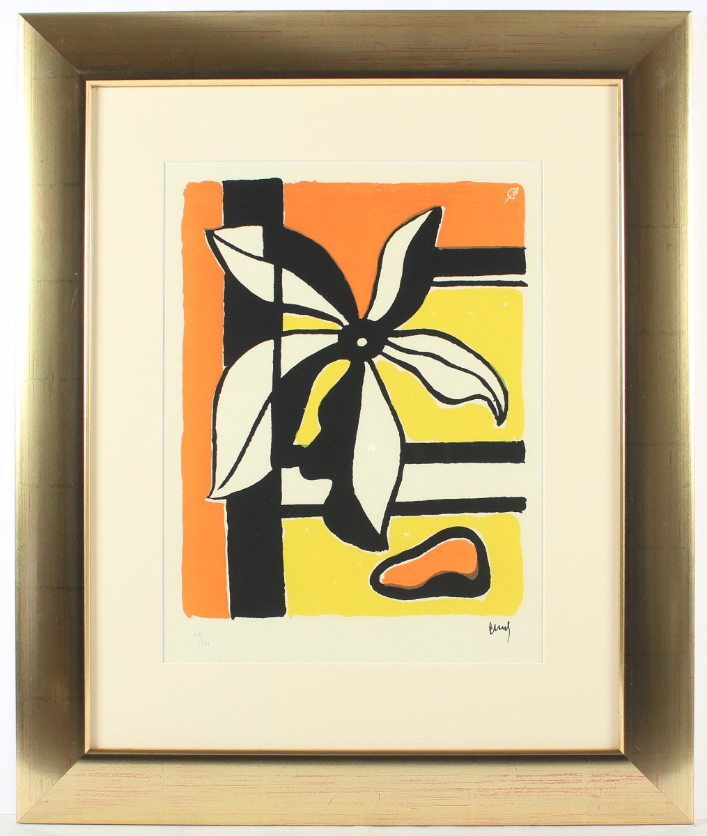 LEGER, Fernand, "La fleur", Farbserigrafie, 32 x 25, 1954, nummeriert und signiert, WV Saphire E - Image 2 of 2