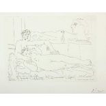 PICASSO, Pablo, "Le repos du sculpture", Radierung, 20 x 26,5, nach Suite Vollard