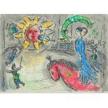 CHAGALL, Marc, "Soleil et cheval rouge", Original-Farblithografie, 42 x 31, 1979, Mourlot 945,