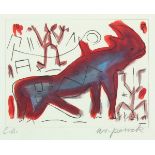 PENCK, A.R., "o.T.", Original-Radierung, koloriert, 15 x 19,5, handsigniert bez. e.a., R.