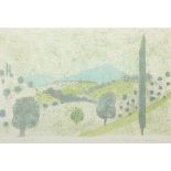 PEIFFER-WATENPHUL, Max, "Arkadische Landschaft", Original-Farblithografie, 30 x 47, nummeriert 89/