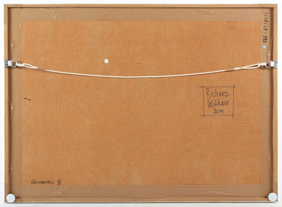 WITHAM, Richard, "Geometric IV", Mischtechnik und Collage auf Isorel, 50 x 70, unten rechts signiert - Image 3 of 3