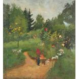 SMIRNOV, Aleksei N. (*1937 Moskau), "Sommergarten", Öl/Lwd., 77 x 72, bez. auf dem Keilrahmen (
