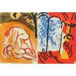 CHAGALL, Marc, 2 Blätter aus Bibel, Original-Farblithografien, "Kain und Abel", "Moses",