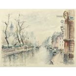 AQUARELLIST M.20.JH., "Paris-Quai des Grands Augustins", Aquarell/Papier, 50 x 65, unten rechts