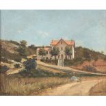 FOTEADIS, A. (Maler A.20.Jh.), "Südliche Landschaft mit Haus", Öl/Lwd., 33 x 41, besch., unten links