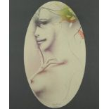 WUNDERLICH, Paul, "Profil im Oval", Farblithografie, 76 x 55,5, nummeriert 696/1000, handsigniert,