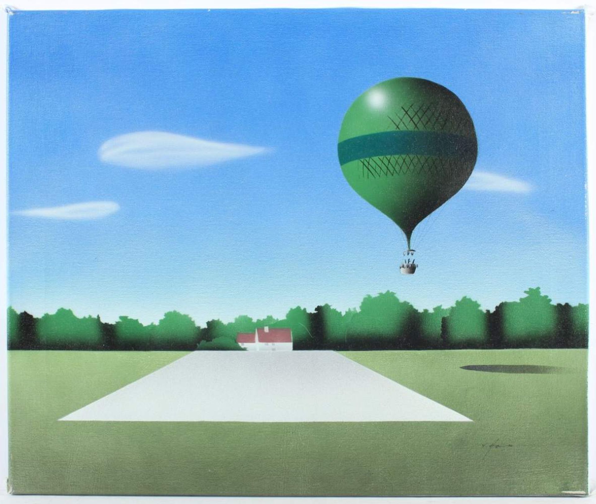 HAVEN, van, "Heißluftballon", Öl/Lwd., 50 x 60, unten rechts signiert - Image 2 of 2